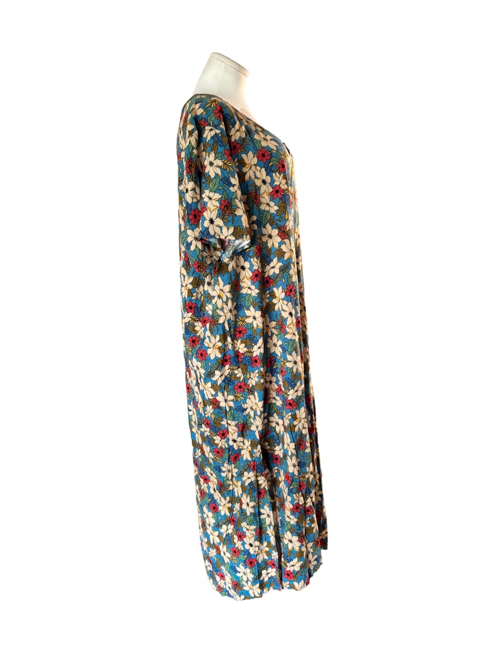 NWT Natural Life Claire Floral Maxi Dress Blue Cream Boho Cottagecore Large - Picture 6 of 10